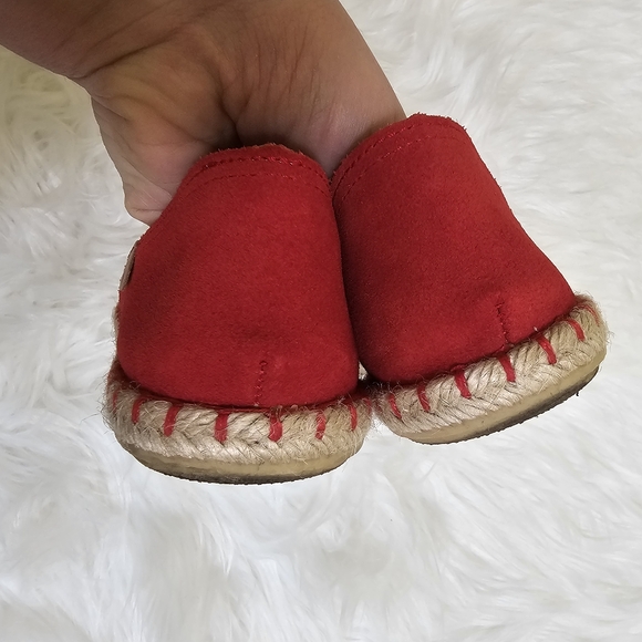 FUN VERBENAS Made In Spain, Suede Carmen Flat Espadrilles, Red - Picture 9 of 14